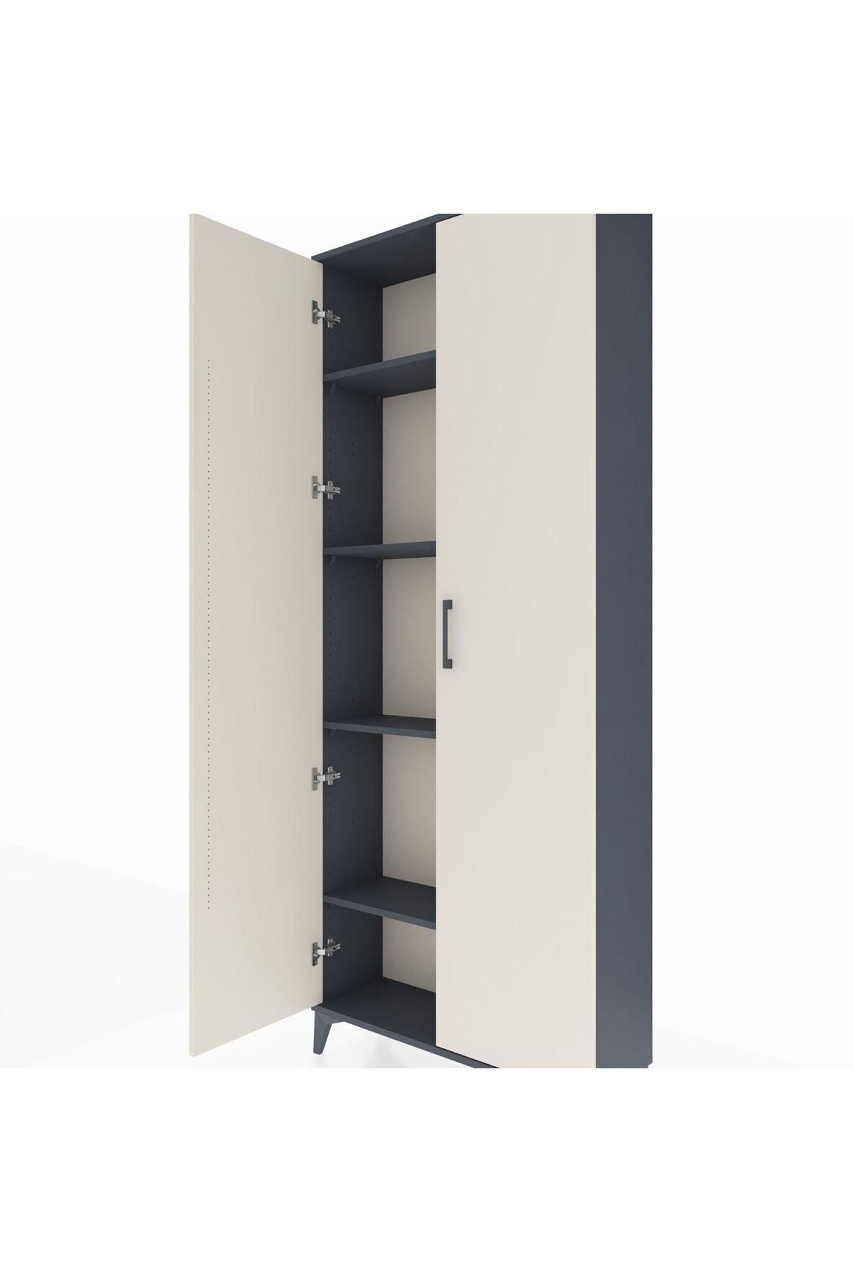 Arges Dolap 4 Raflı 2 Kapaklı 88x30x221 Antrasit-Aytaşı