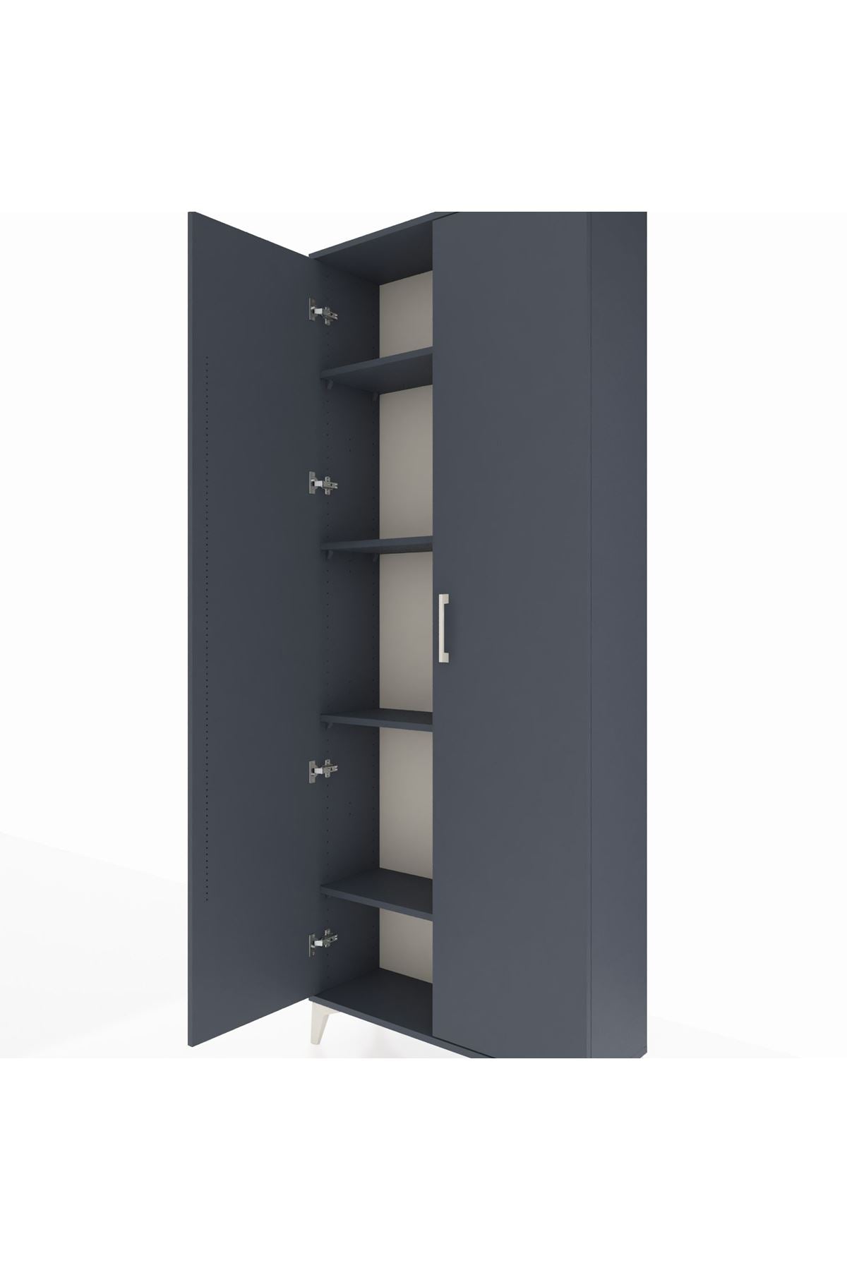 Arges Dolap 4 Raflı 2 Kapaklı 88x30x221 Antrasit-Antrasit