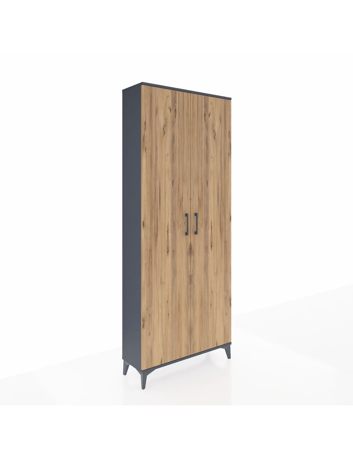 Arges Dolap 4 Raflı 2 Kapaklı 88x30x221 Antrasit-Çam