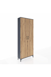 Arges Dolap 4 Raflı 2 Kapaklı 88x30x221 Antrasit-Çam