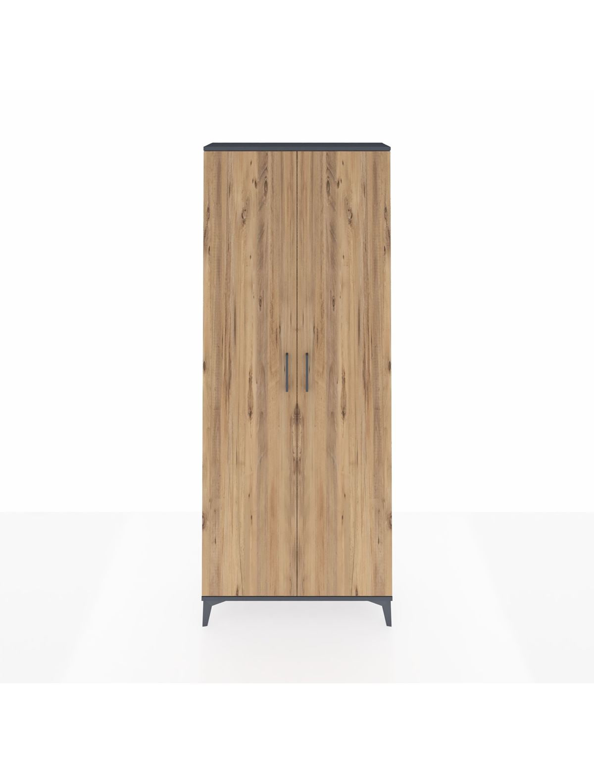 Arges Dolap 4 Raflı 2 Kapaklı 88x30x221 Antrasit-Çam