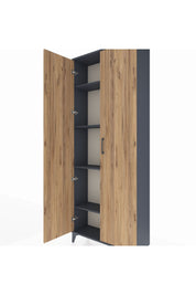 Arges Dolap 4 Raflı 2 Kapaklı 88x30x221 Antrasit-Çam