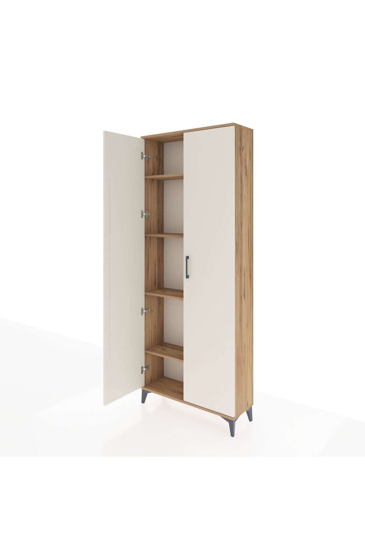 Arges Dolap 4 Raflı 2 Kapaklı 88x30x221 Çam-Aytaşı