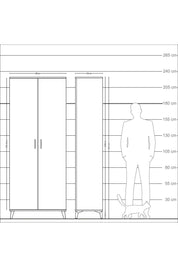 Arges Dolap 4 Raflı 2 Kapaklı 88x30x221 Çam-Aytaşı