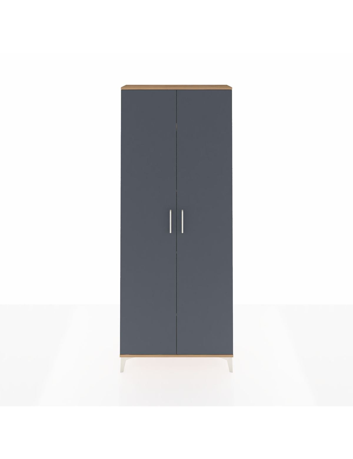 Arges Dolap 4 Raflı 2 Kapaklı 88x30x221 Çam-Antrasit