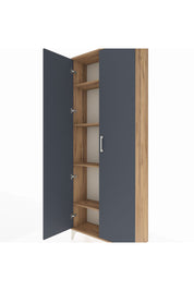 Arges Dolap 4 Raflı 2 Kapaklı 88x30x221 Çam-Antrasit