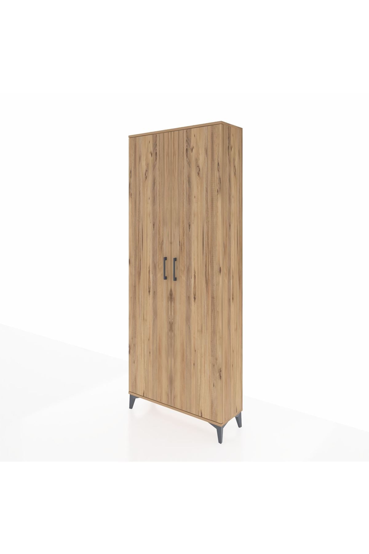 Arges Dolap 4 Raflı 2 Kapaklı 88x30x221 Çam-Çam