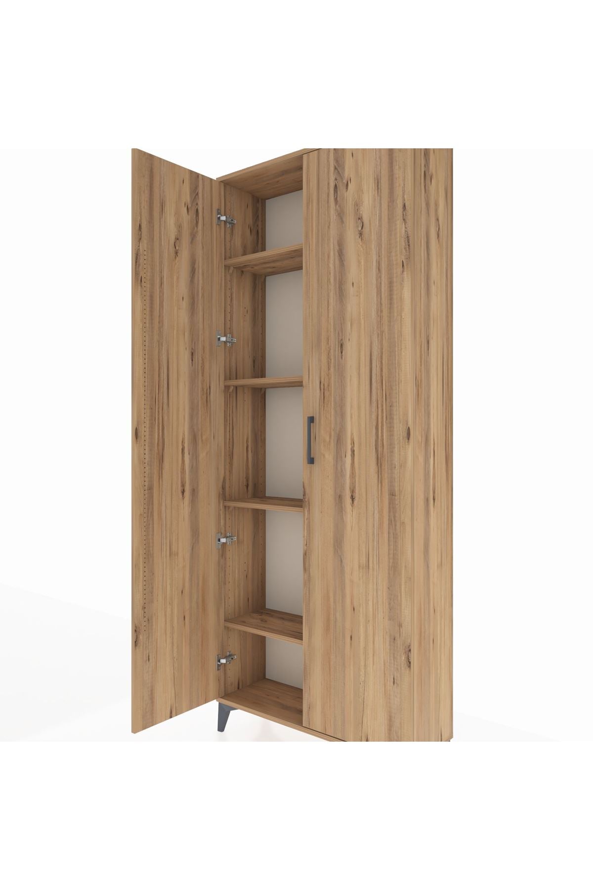 Arges Dolap 4 Raflı 2 Kapaklı 88x30x221 Çam-Çam