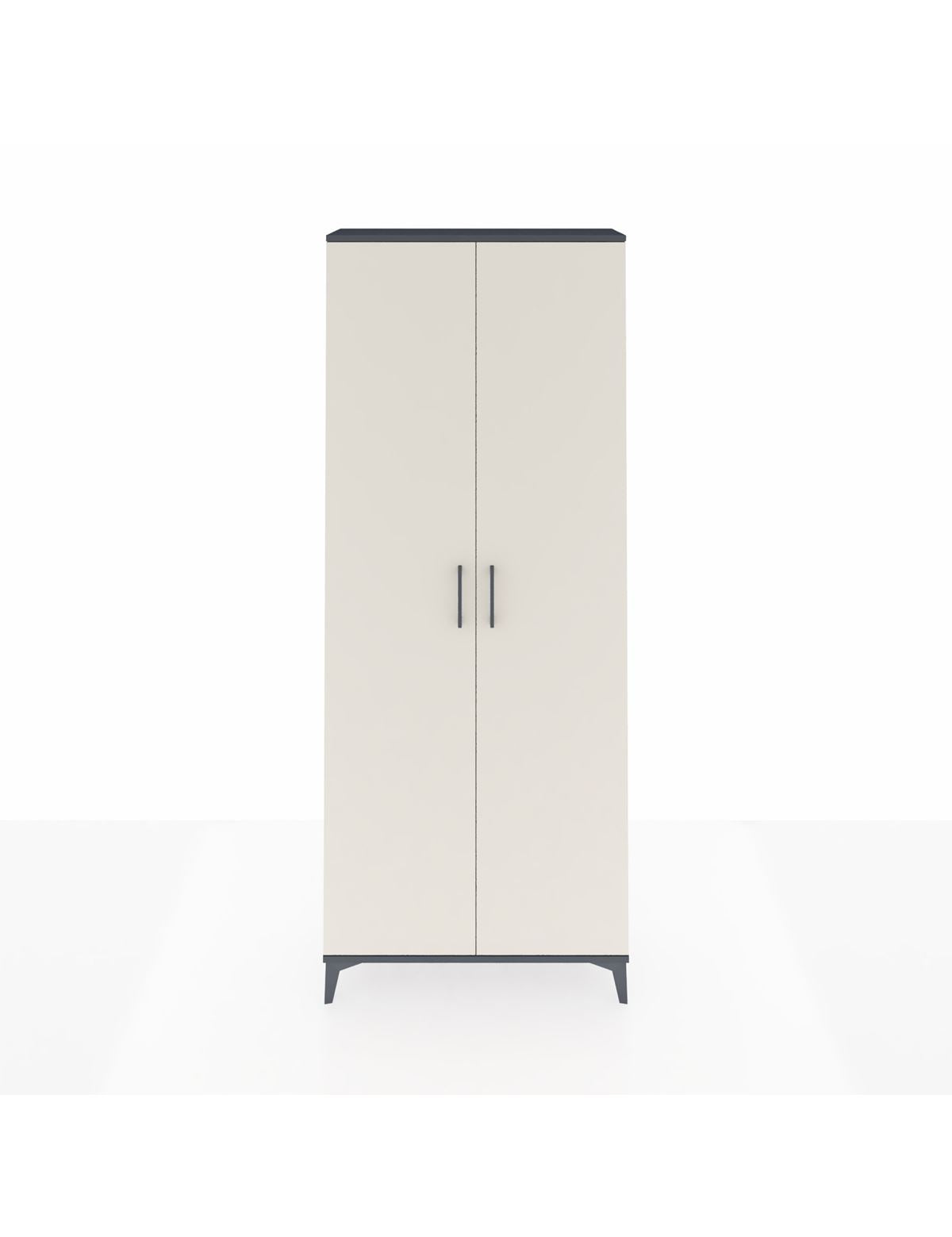 Arges Dolap 2 Raflı 2 Kapaklı Tek Askılı 88x30x221 Antrasit-Aytaşı