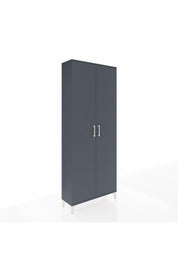 Arges Dolap 2 Raflı 2 Kapaklı Tek Askılı 88x30x221 Antrasit-Antrasit