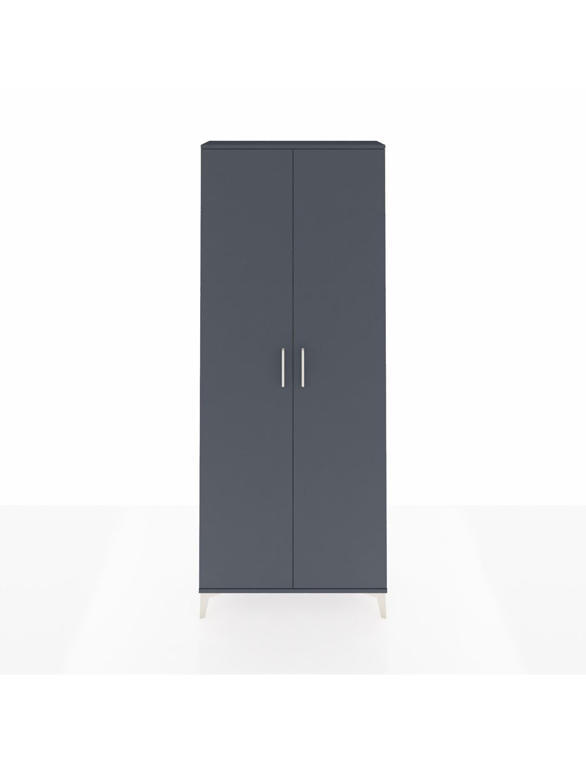 Arges Dolap 2 Raflı 2 Kapaklı Tek Askılı 88x30x221 Antrasit-Antrasit