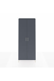 Arges Dolap 2 Raflı 2 Kapaklı Tek Askılı 88x30x221 Antrasit-Antrasit