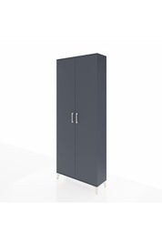 Arges Dolap 2 Raflı 2 Kapaklı Tek Askılı 88x30x221 Antrasit-Antrasit