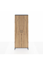 Arges Dolap 2 Raflı 2 Kapaklı Tek Askılı 88x30x221 Antrasit-Çam