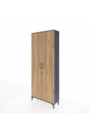Arges Dolap 2 Raflı 2 Kapaklı Tek Askılı 88x30x221 Antrasit-Çam