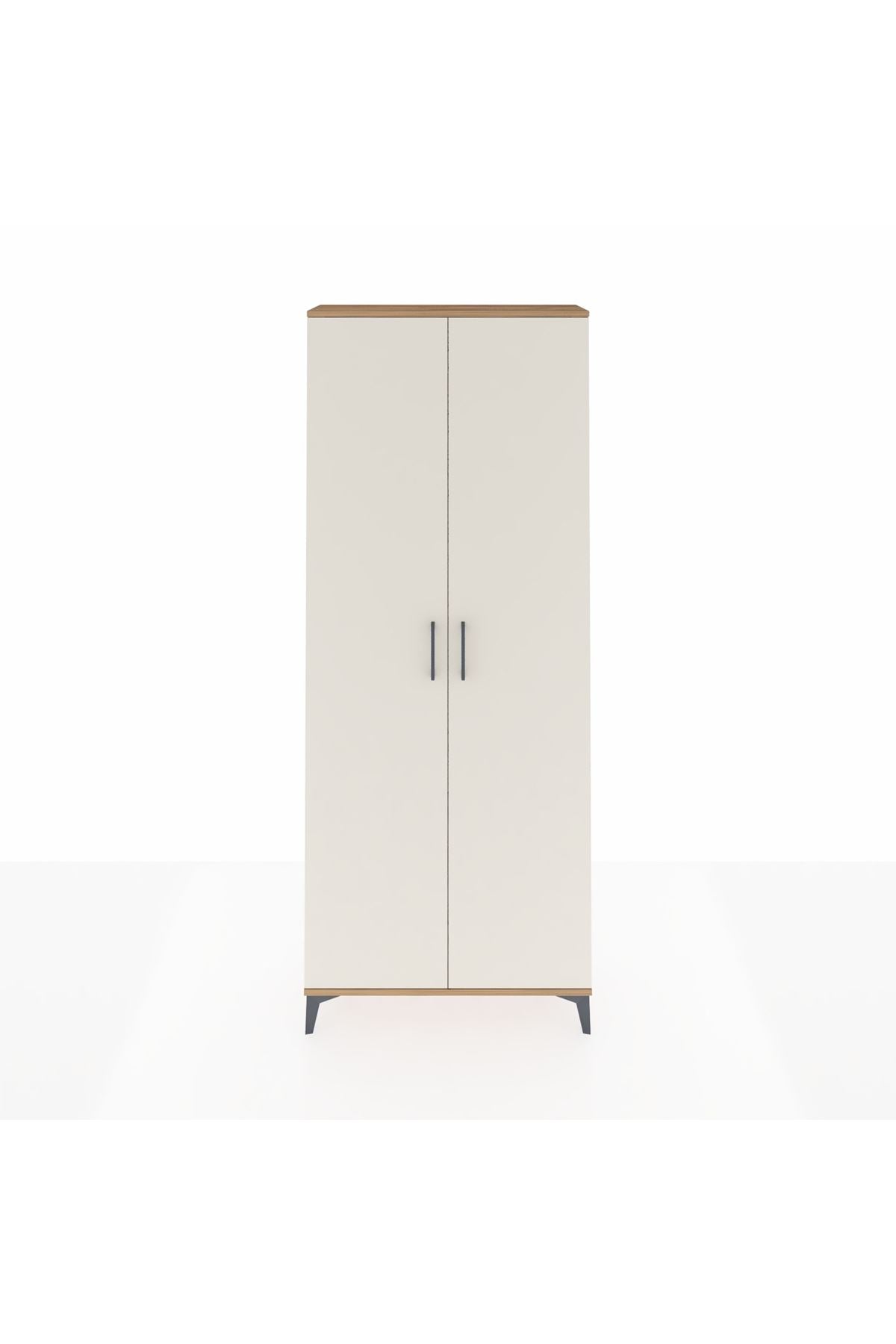 Arges Dolap 2 Raflı 2 Kapaklı Tek Askılı 88x30x221 Çam-Aytaşı