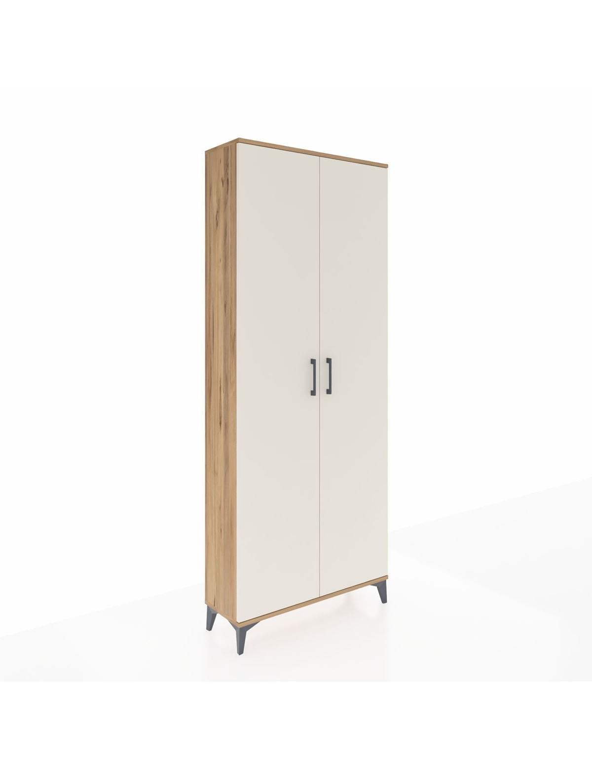 Arges Dolap 2 Raflı 2 Kapaklı Tek Askılı 88x30x221 Çam-Aytaşı