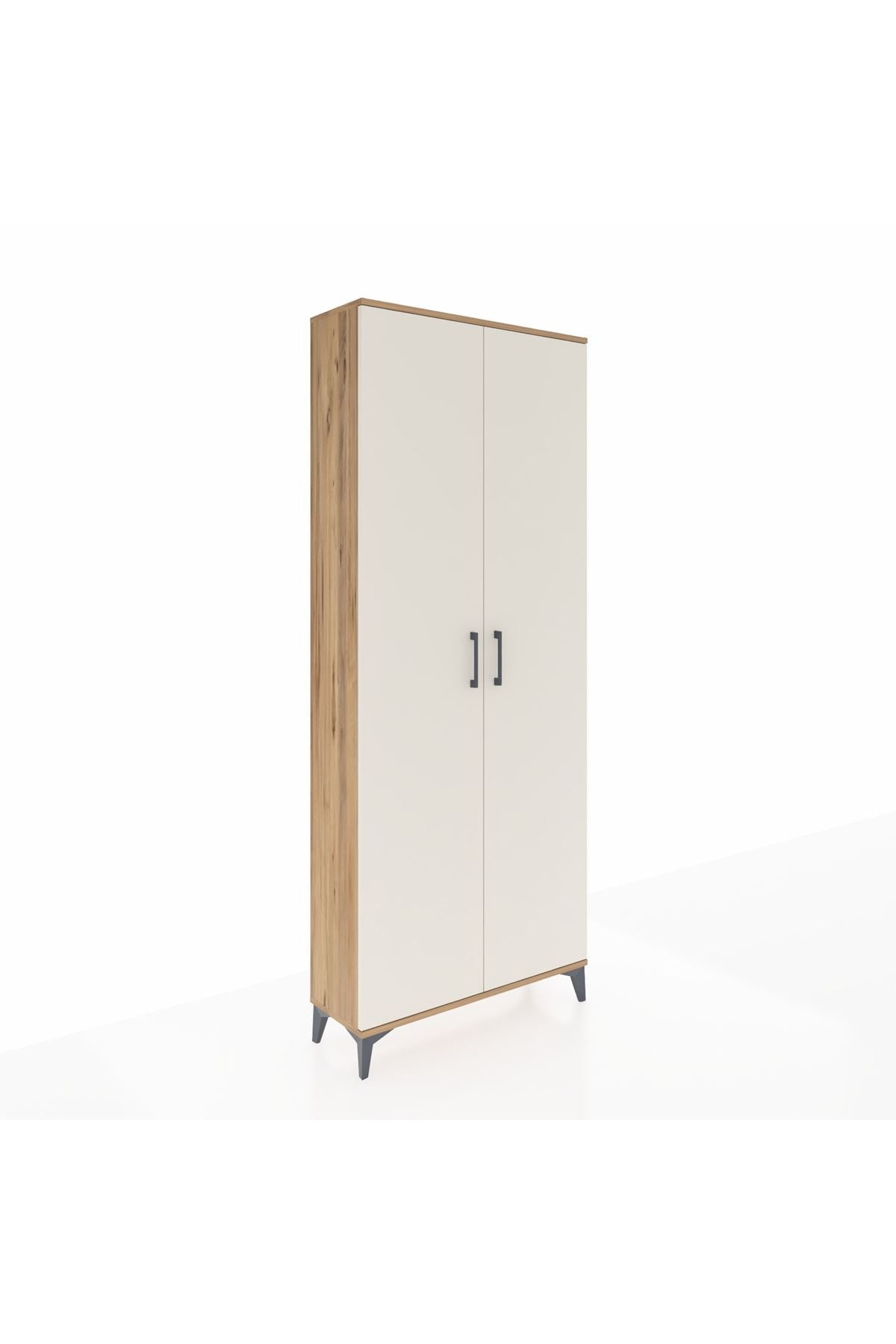 Arges Dolap 2 Raflı 2 Kapaklı Tek Askılı 88x30x221 Çam-Aytaşı