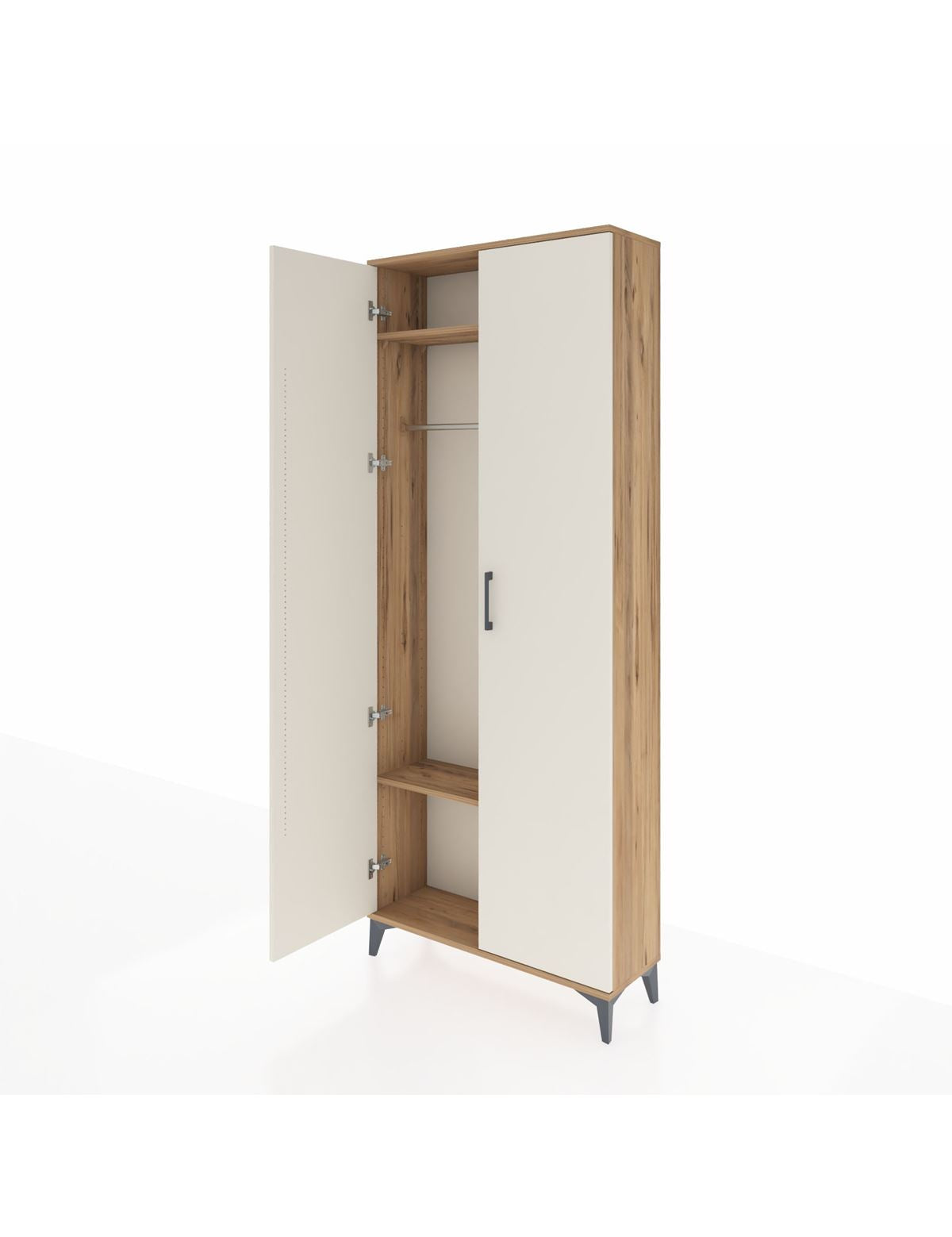 Arges Dolap 2 Raflı 2 Kapaklı Tek Askılı 88x30x221 - S30M003V7A