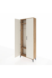 Arges Dolap 2 Raflı 2 Kapaklı Tek Askılı 88x30x221 Çam-Aytaşı