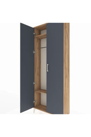 Arges Dolap 2 Raflı 2 Kapaklı Tek Askılı 88x30x221 Çam-Antrasit