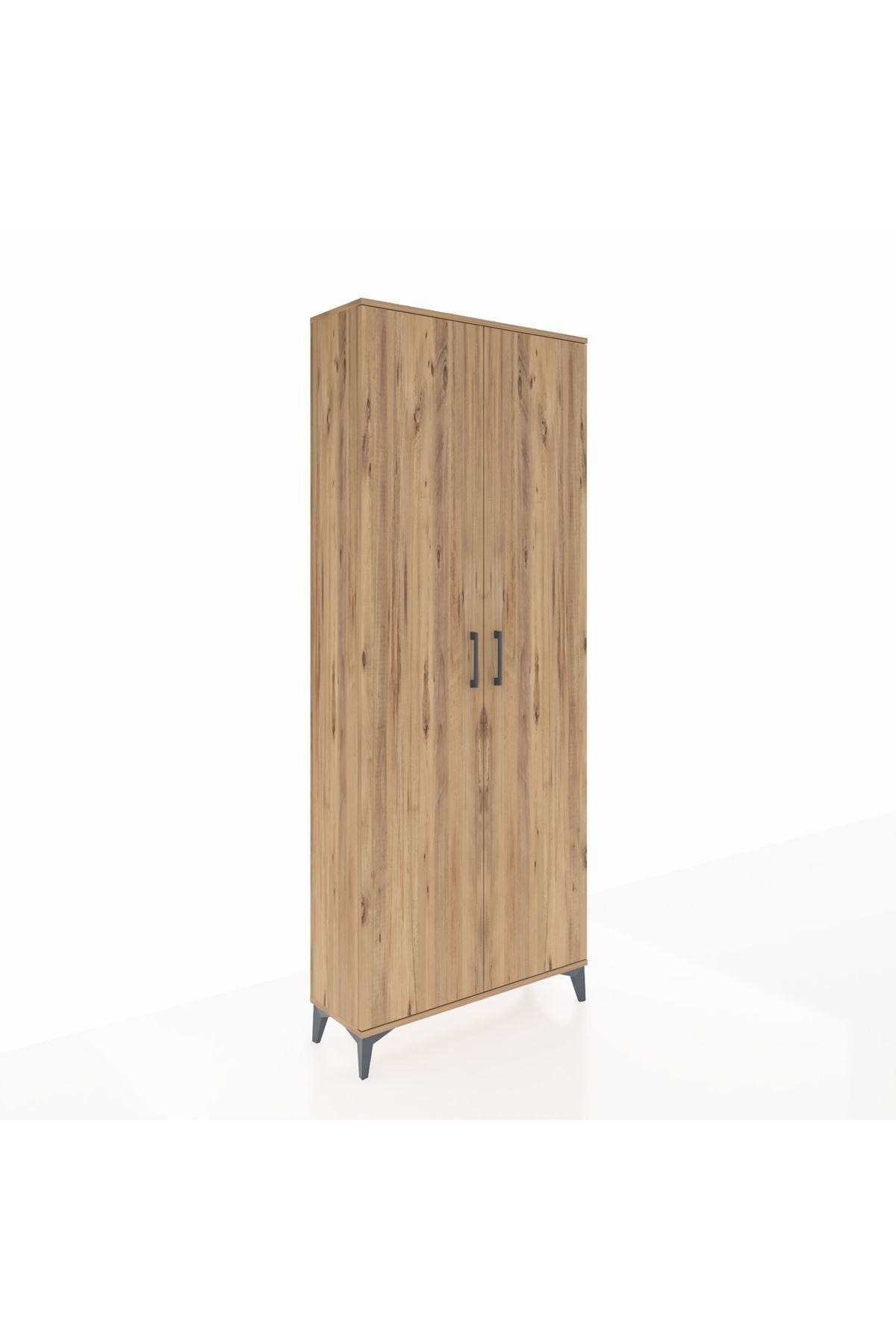 Arges Dolap 2 Raflı 2 Kapaklı Tek Askılı 88x30x221 Çam-Çam