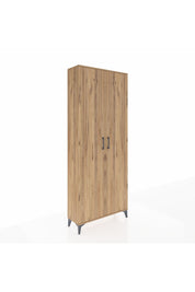 Arges Dolap 2 Raflı 2 Kapaklı Tek Askılı 88x30x221 Çam-Çam
