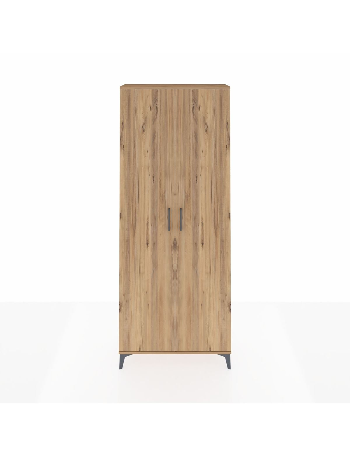 Arges Dolap 2 Raflı 2 Kapaklı Tek Askılı 88x30x221 Çam-Çam