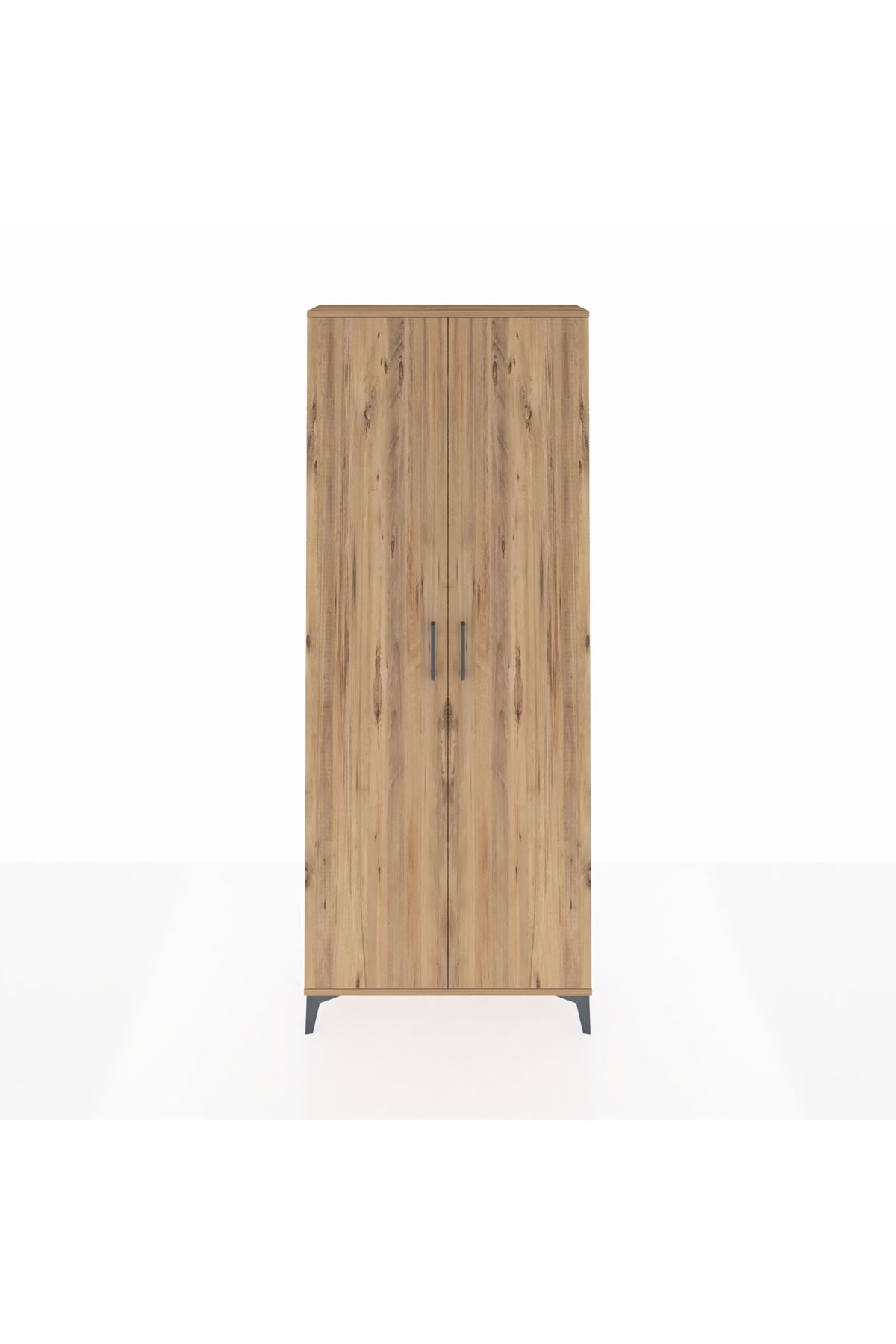 Arges Dolap 2 Raflı 2 Kapaklı Tek Askılı 88x30x221 Çam-Çam