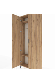 Arges Dolap 2 Raflı 2 Kapaklı Tek Askılı 88x30x221 Çam-Çam