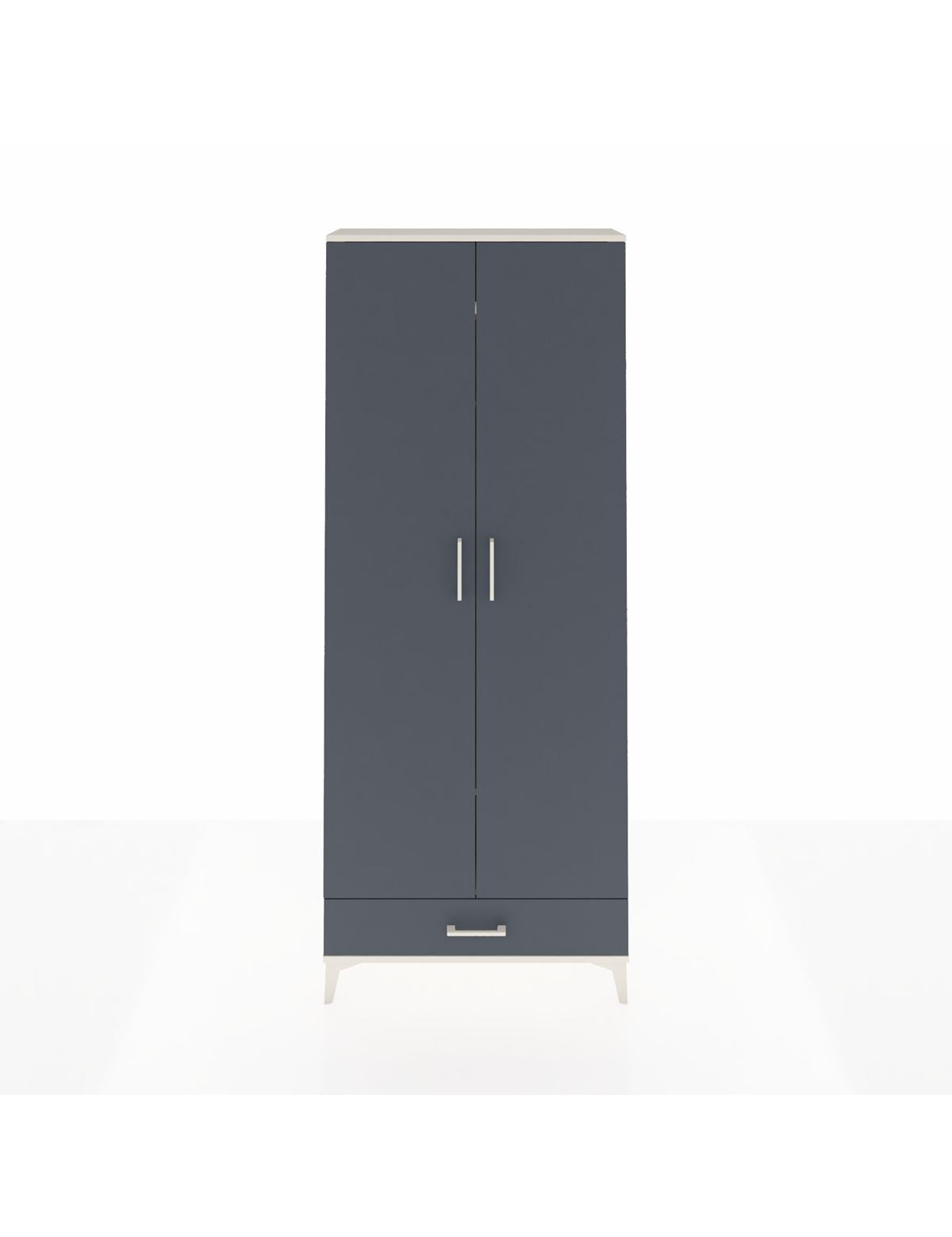 Arges Dolap 3 Raflı Tek Çekmeceli Tek Askılı 88x30x221 Aytaşı-Antrasit