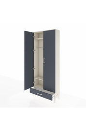 Arges Dolap 3 Raflı Tek Çekmeceli Tek Askılı 88x30x221 Aytaşı-Antrasit