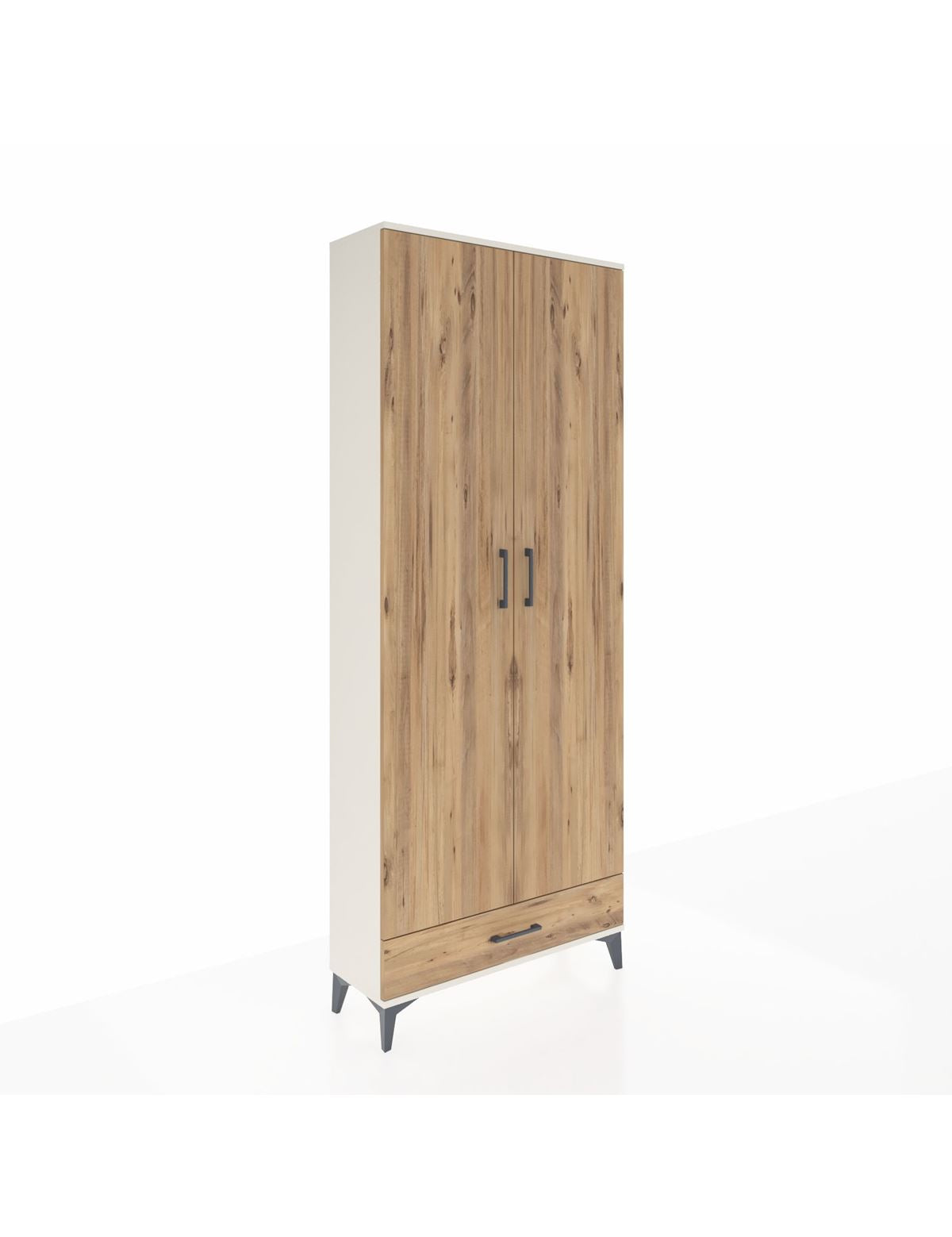 Arges Dolap 3 Raflı Tek Çekmeceli Tek Askılı 88x30x221 Aytaşı-Çam