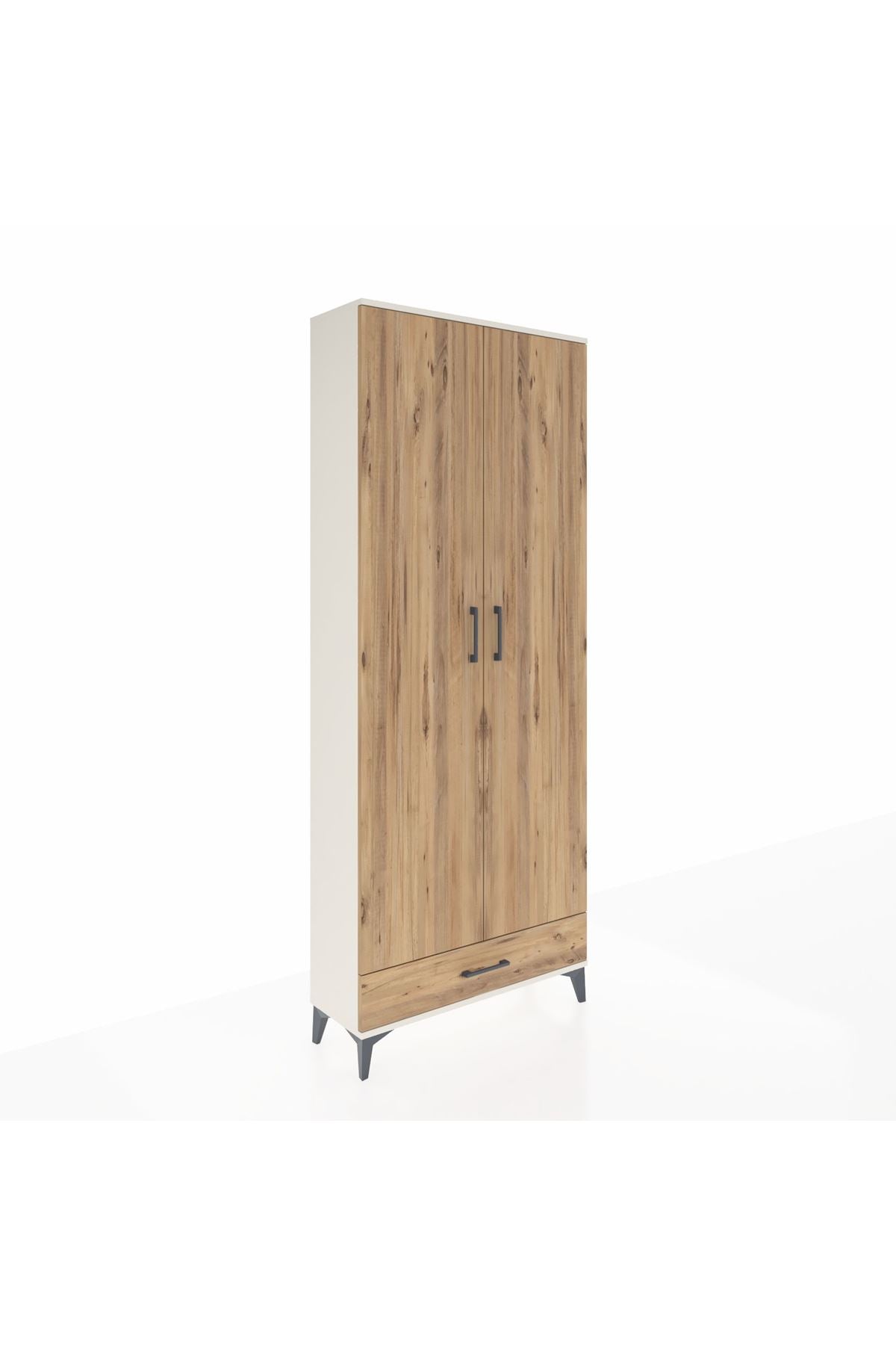 Arges Dolap 3 Raflı Tek Çekmeceli Tek Askılı 88x30x221 Aytaşı-Çam