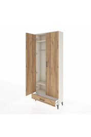 Arges Dolap 3 Raflı Tek Çekmeceli Tek Askılı 88x30x221 Aytaşı-Çam