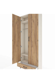 Arges Dolap 3 Raflı Tek Çekmeceli Tek Askılı 88x30x221 Aytaşı-Çam