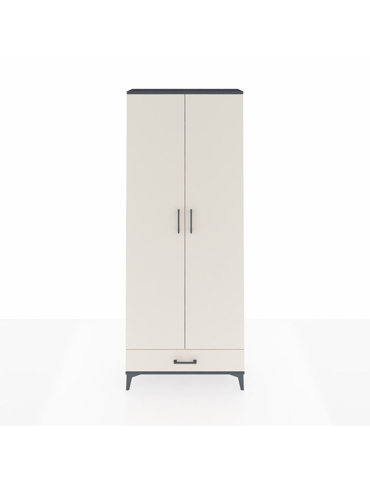 Arges Dolap 3 Raflı Tek Çekmeceli Tek Askılı 88x30x221 Antrasit-Aytaşı