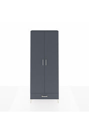 Arges Dolap 3 Raflı Tek Çekmeceli Tek Askılı 88x30x221 Antrasit-Antrasit