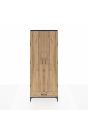 Arges Dolap 3 Raflı Tek Çekmeceli Tek Askılı 88x30x221 Antrasit-Çam