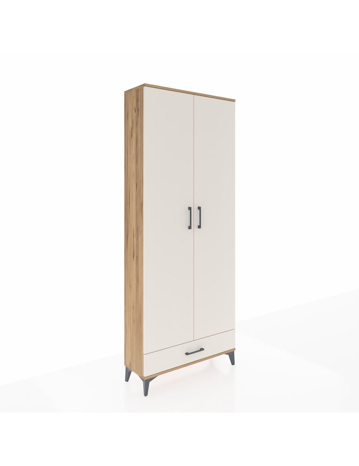 Arges Dolap 3 Raflı Tek Çekmeceli Tek Askılı 88x30x221 Çam-Aytaşı