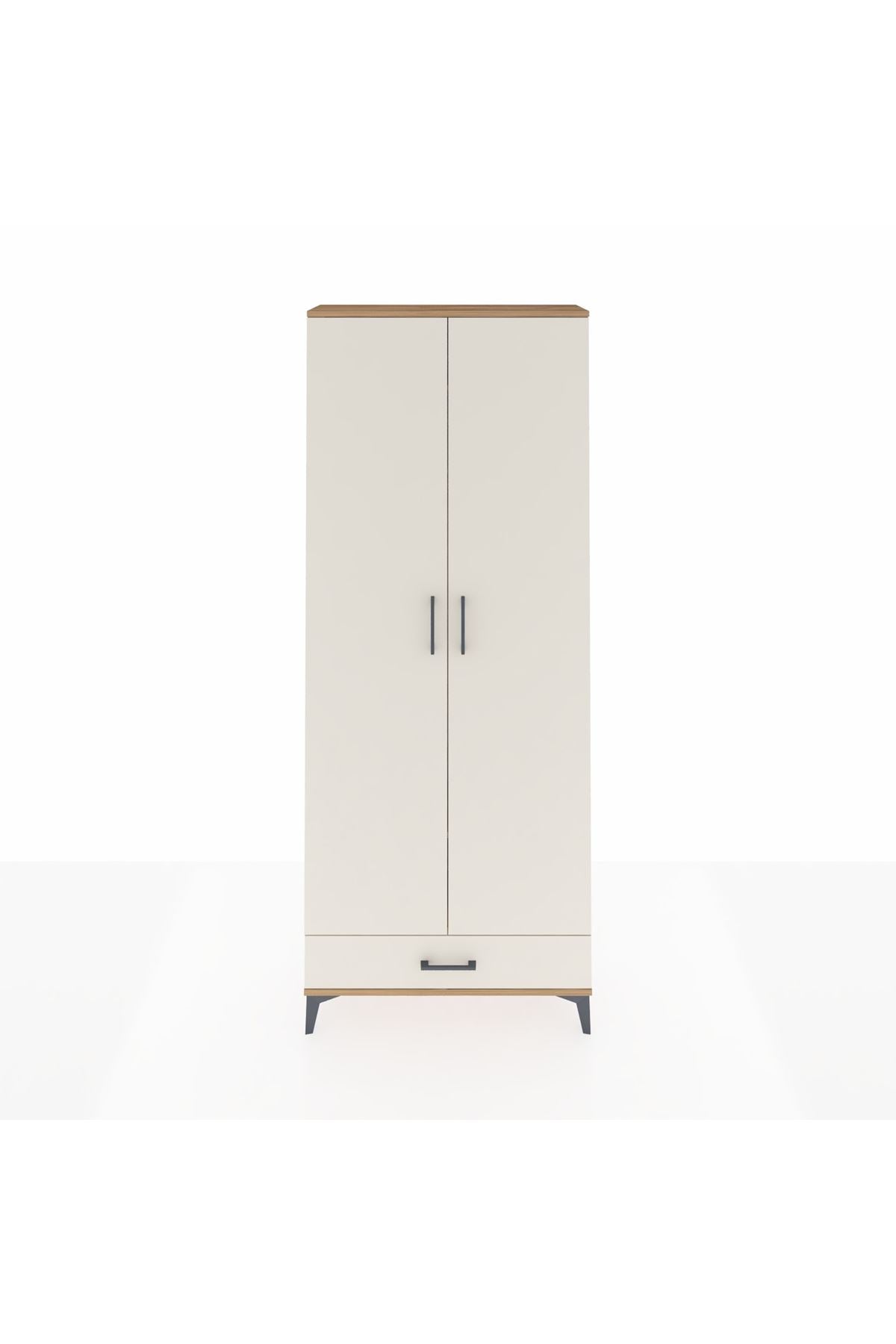 Arges Dolap 3 Raflı Tek Çekmeceli Tek Askılı 88x30x221 Çam-Aytaşı