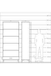 Arges Dolap 5 Raflı Tek Çekmeceli 88x30x221 Aytaşı-Çam