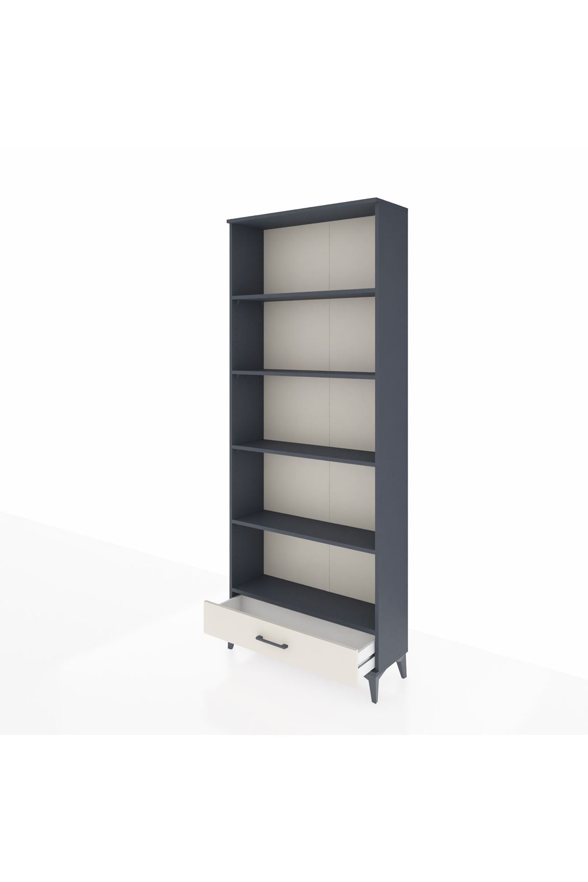 Arges Dolap 5 Raflı Tek Çekmeceli 88x30x221 Antrasit-Aytaşı