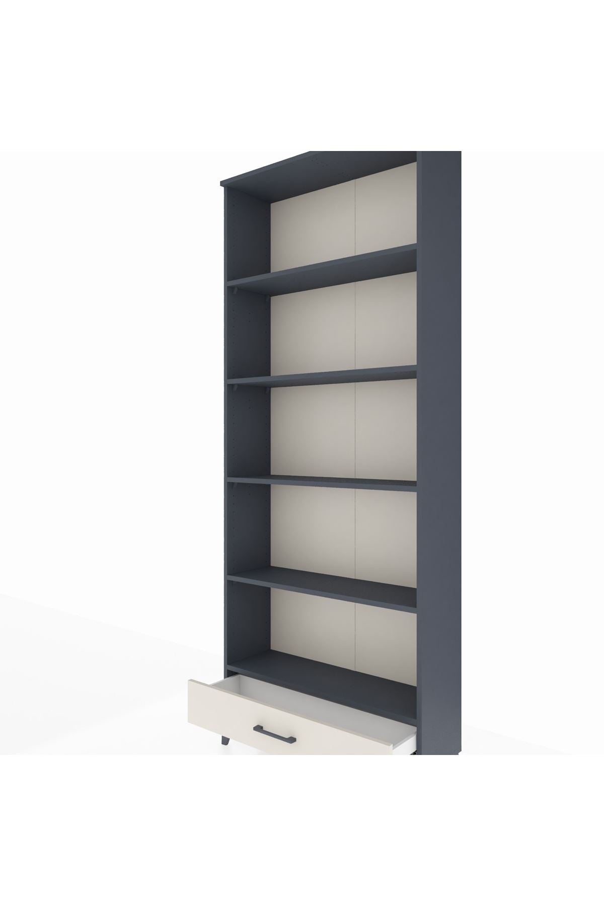 Arges Dolap 5 Raflı Tek Çekmeceli 88x30x221 Antrasit-Aytaşı