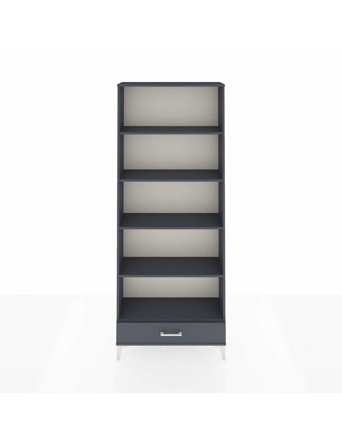 Arges Dolap 5 Raflı Tek Çekmeceli 88x30x221 Antrasit-Antrasit