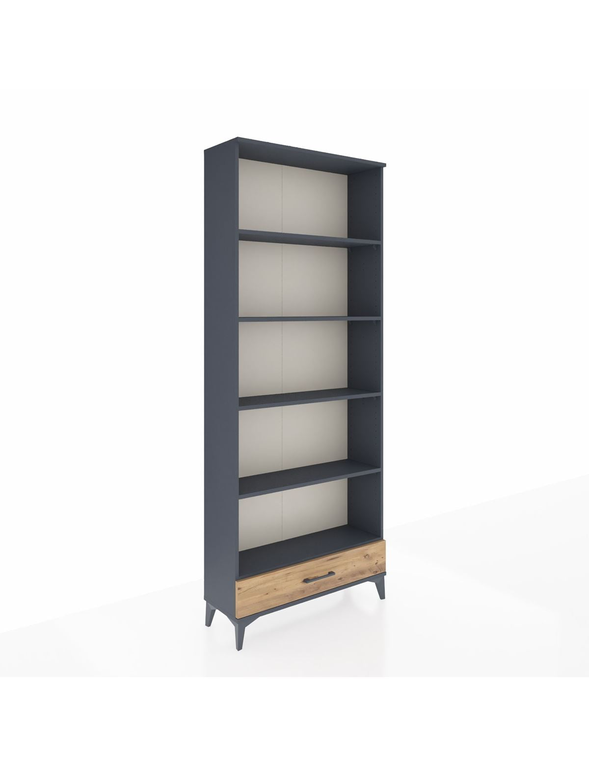 Arges Dolap 5 Raflı Tek Çekmeceli 88x30x221 Antrasit-Çam