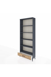 Arges Dolap 5 Raflı Tek Çekmeceli 88x30x221 Antrasit-Çam