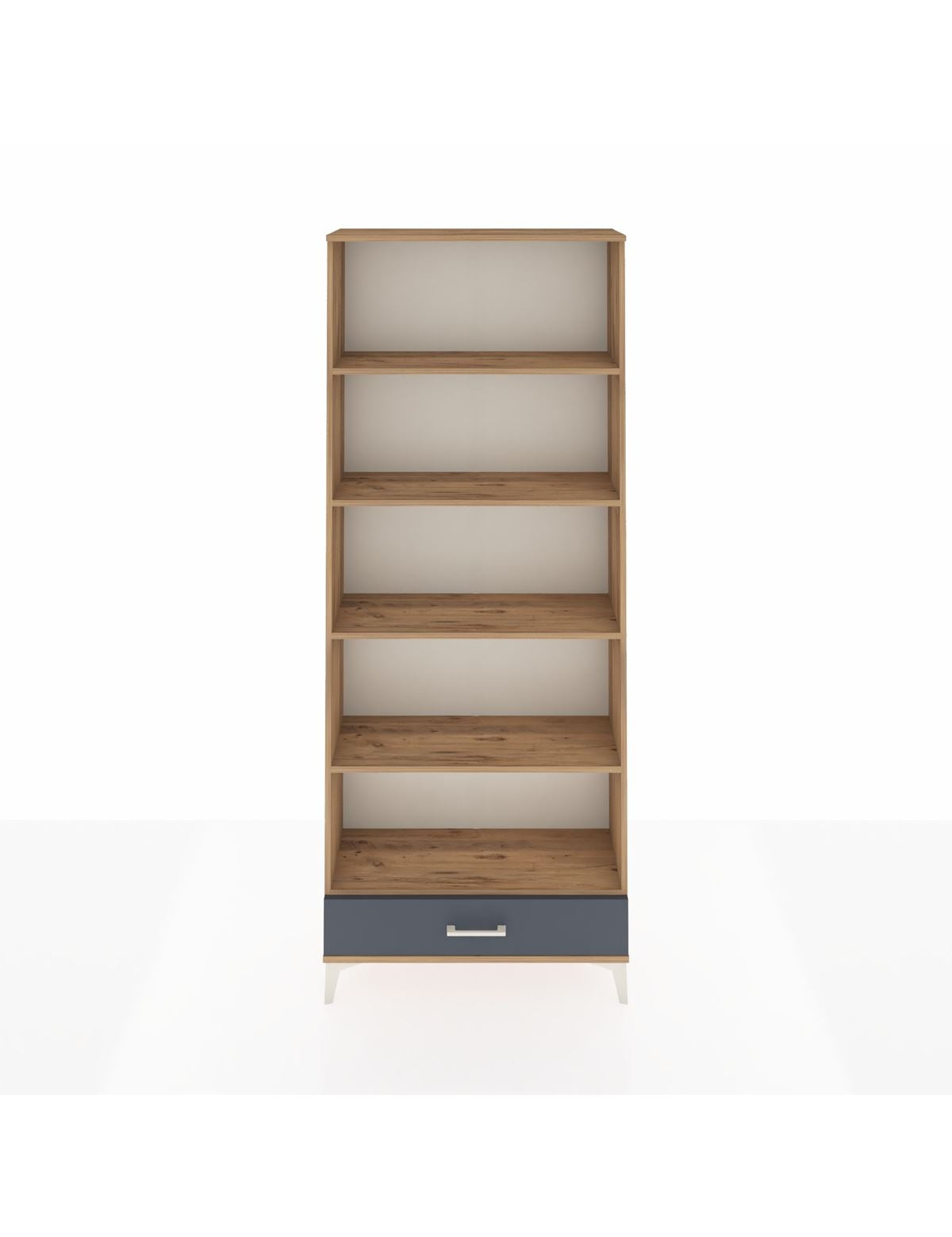 Arges Dolap 5 Raflı Tek Çekmeceli 88x30x221 Çam-Antrasit