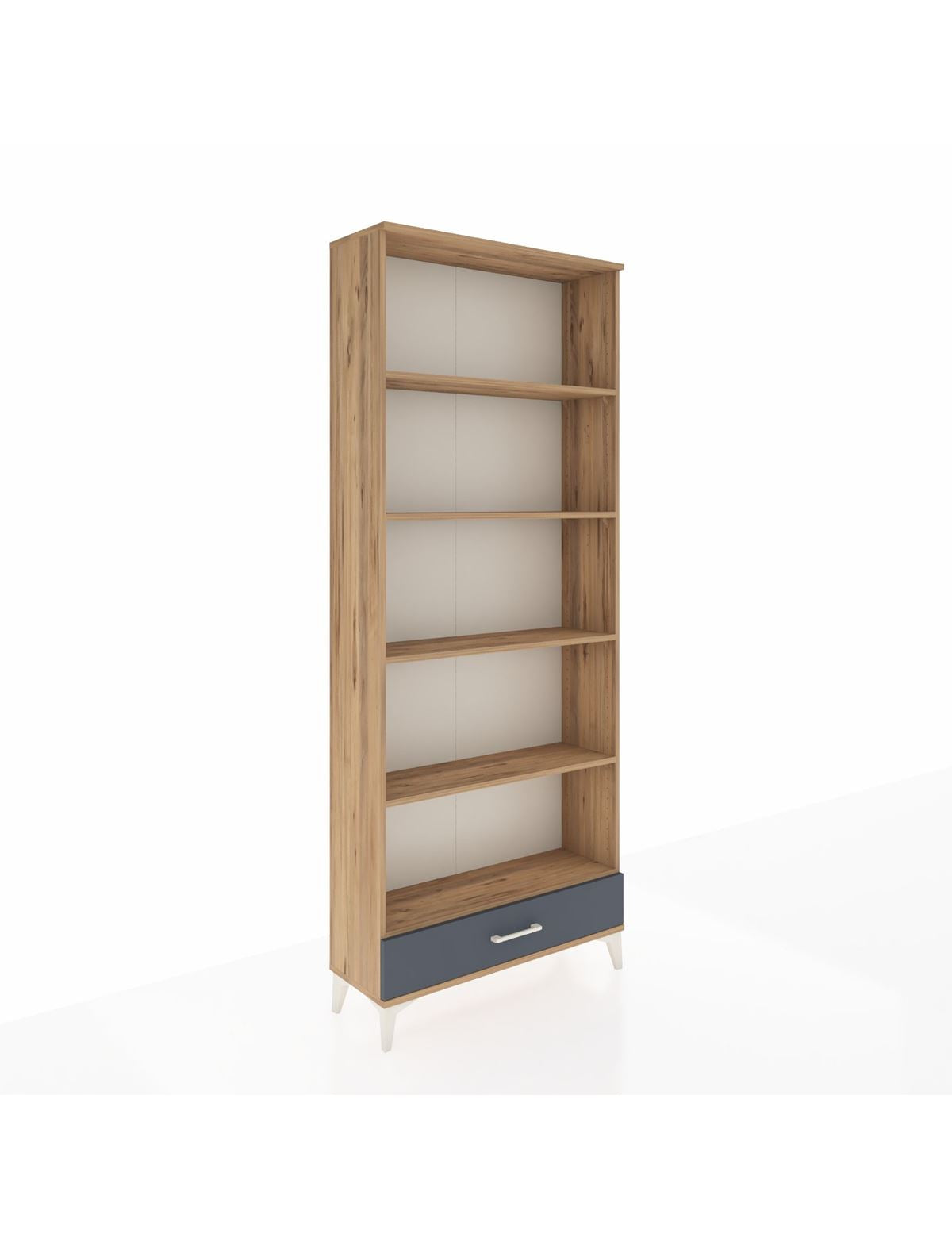 Arges Dolap 5 Raflı Tek Çekmeceli 88x30x221 Çam-Antrasit