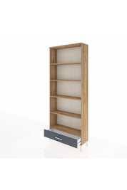 Arges Dolap 5 Raflı Tek Çekmeceli 88x30x221 Çam-Antrasit